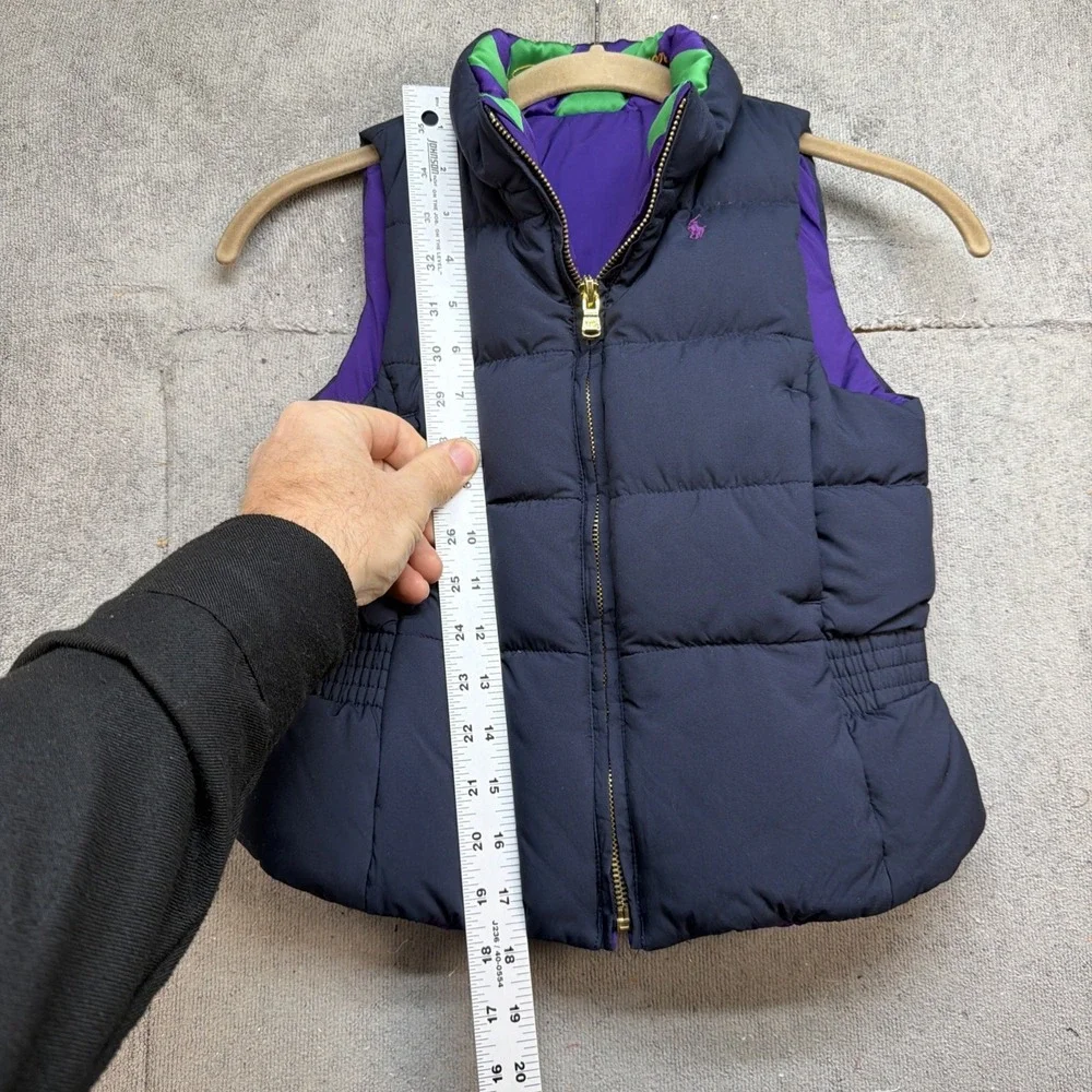Ralph Lauren Kids Reversible Puffer Vest Down Filled‎ Preppy Winter Size 6